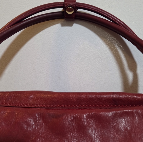 Marino Orlandi Red Leather Tote Bag - Picture 6 of 14